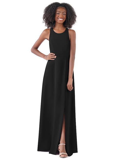 Black Azazie Bellatrix JBD Junior Bridesmaid Dresses Azazie