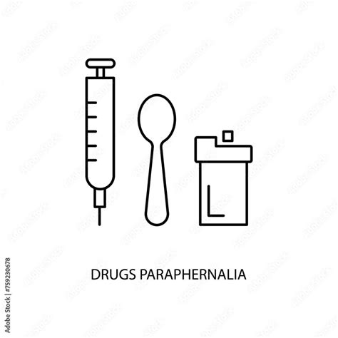 Drugs Paraphernalia Concept Line Icon Simple Element Illustration