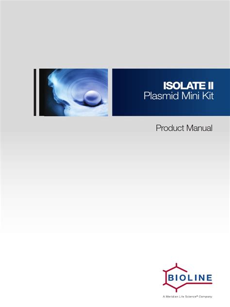 Isolate Ii Plasmid Mini Kit Product Manual Pdf Lysis Plasmid