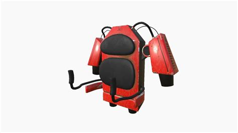 D Model Jetpack G Red Black Scifi Character Design Vr Ar Low