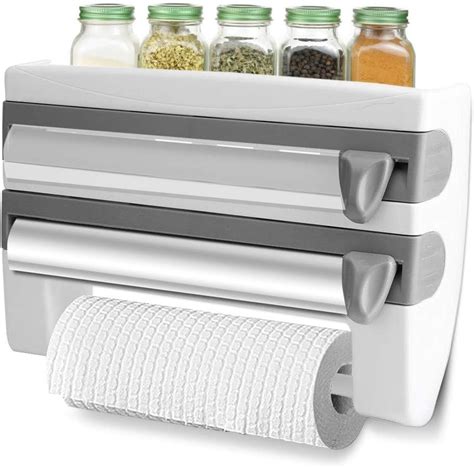 Kitchen Roll Holder Wall Mounted Cling Film Dispenser Wall Food Film