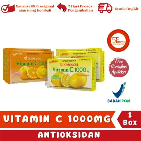 Box Vitamin C Mg Sidomuncul Mix Rasa Lemon Sweet Orange