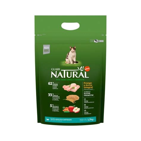 GUABI NATURAL, сухой корм для кошек 1,5 кг кастраты с цыпленком и рисом ...