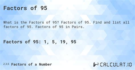 Factors Of 95 Calculatio