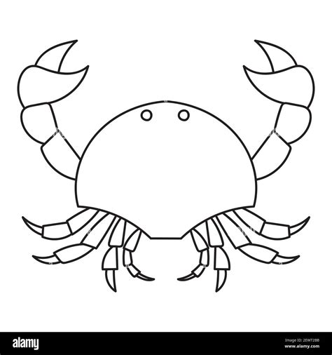 Crab Graphic Icon Sea Crab Black Contour Isolated On White Background