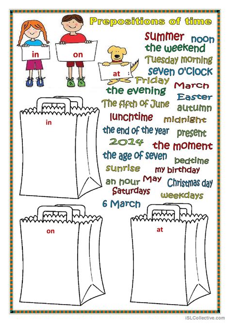 Prepositions Of Time In On At English Esl Worksheets Pdf And Doc