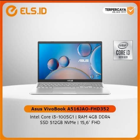 Jual Asus VivoBook A516JAO FHD352 Transparent Silver I3 1005G1 4GB