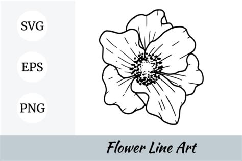 Himalayan Poppy Flower Line Art Svg Graphic By Nurdesign Creative