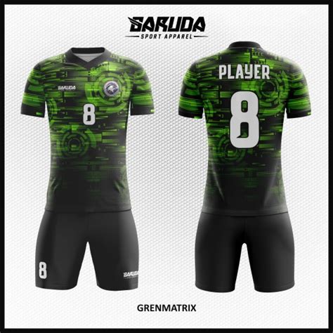 Desain Jersey Bola Futsal Full Print Warna Hijau Hitam Super Keren