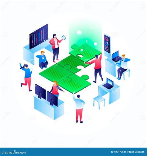 Solution Concept Background, Isometric Style Stock Vector ...