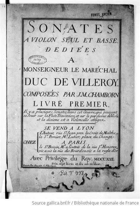 Sonates Violon Seul Et Basse Livre Premier Il Y A Plusieurs