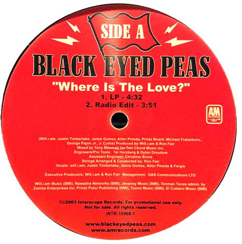 Black Eyed Peas - Where Is The Love? (2003, Vinyl) | Discogs