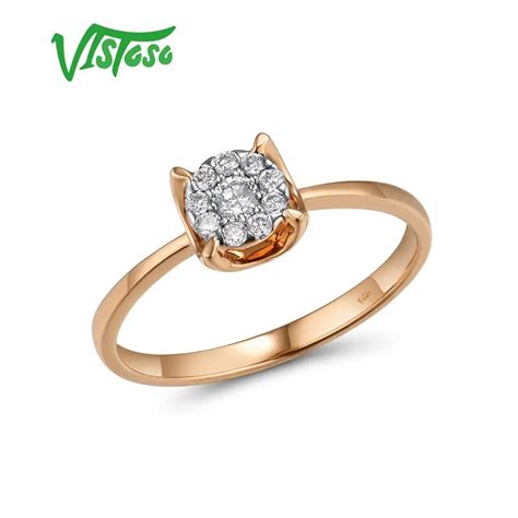 Vistoso Pure K Rose Gold Sparkling Diamond Delicate Round Cirle