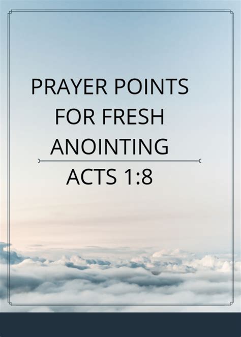 60 Prayer Points For Fresh Anointing | PRAYER POINTS