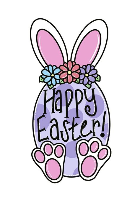 TEMPLATE Happy Easter Bunny Egg Door Hanger Template Door Hanger Door