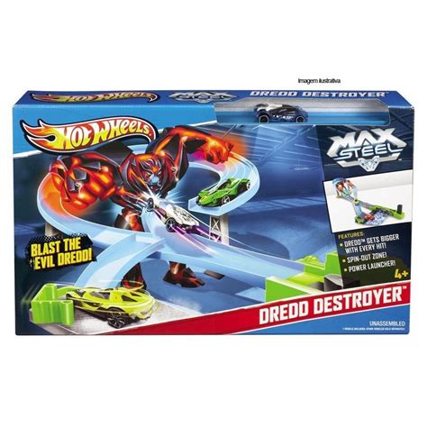 Pista Hot Wheels Max Steel Contra Dredd Mattel R Em Mercado Livre