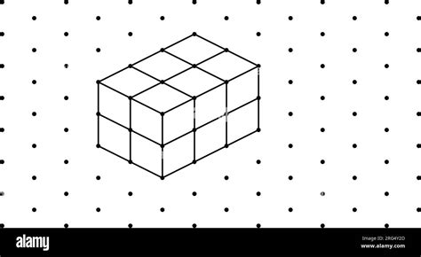 3D Isometric Cubes For Each Shape Using The Dotted Lines On A Dots Grid