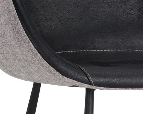 Waldo Mid Century November Grey Upholstered Counter Stool In Black By