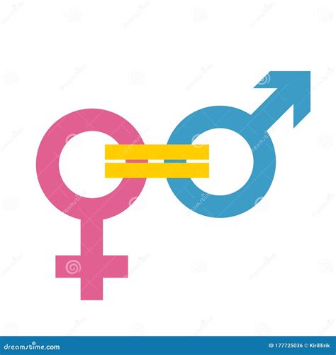 Gender Equal Sign Vector Icon Men And Women Equal Concept Icon On White Background Female And