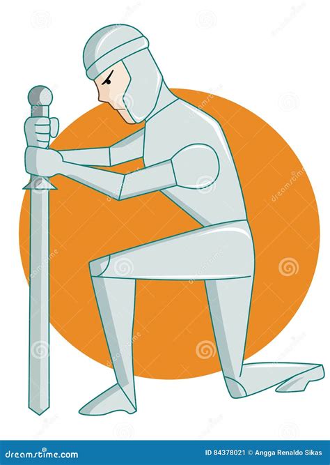 Kneeling Warrior Silhouette Vector Illustration Cartoondealer