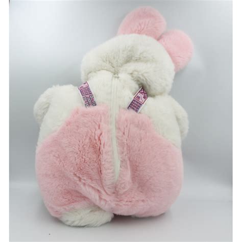 Ancienne Peluche Range Pyjama Lapin Rose Blanc Creation Michele