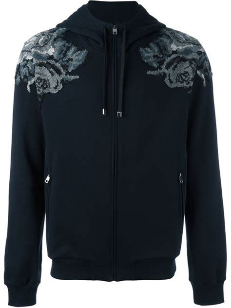 Dolce And Gabbana Embroidered Rose Zip Hoodie Modesens Zip Hoodie