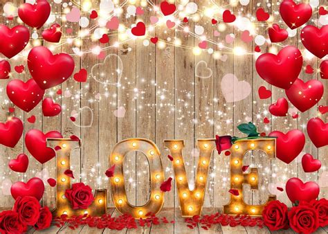 Amazon LYCGS 8X6ft Valentine S Day Backdrop Red Love Heart