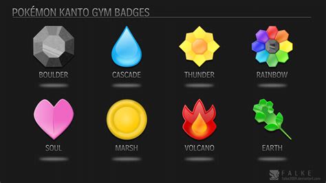 Kanto Gym Badge Icons by Falke2009 on DeviantArt