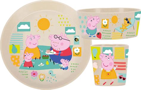 Koziol Connect Peppa Pig Klein Bord Schaal En Mok Set 3 Stuks Berger