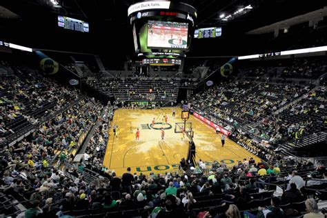 Details for new Oregon Ducks basketball court at Matthew Knight Arena