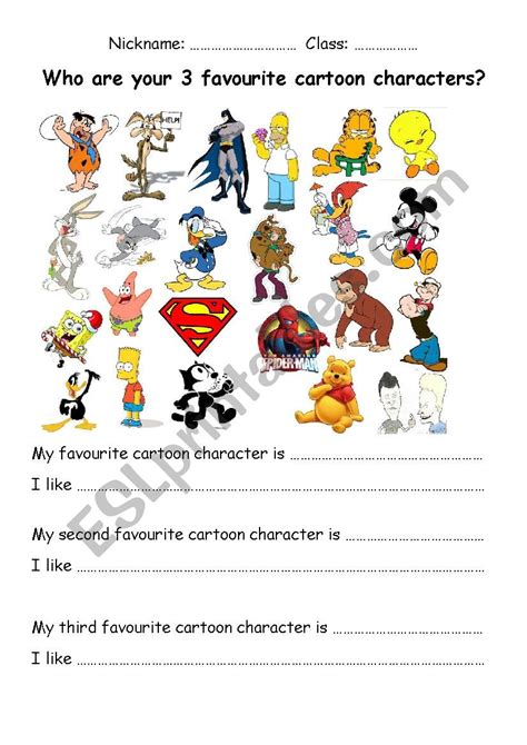 Cartoon Worksheets
