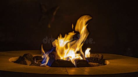 Flames from a Fire Pit stock image. Image of firepit - 227413633