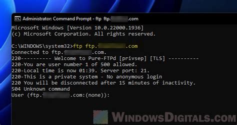 Using FTP Via Command Line CMD On Windows 11