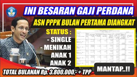 Selamat Ini Besaran Gaji Pertama Tpp Pppk Status Single