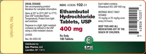 Ethambutol Fda Prescribing Information Side Effects And Uses