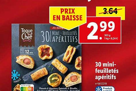 Promo 30 Mini feuilletés Apéritifs Toque Du Chef chez Lidl iCatalogue fr