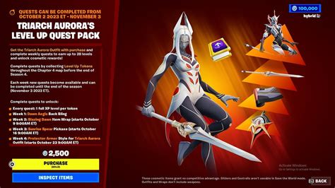 New Fortnite Triarch Auroras Level Up Quest Pack Bundle Full Showcasing Triarch Aurora