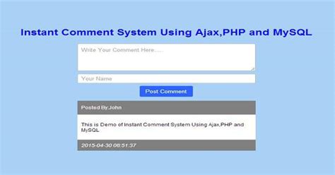 Create A Simple Instant Comment System Using Ajax