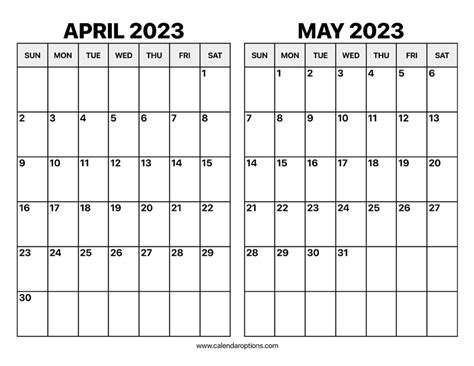 April And May 2023 Calendar Get Latest Map Update