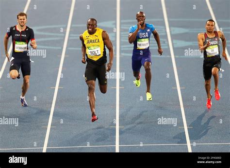 Usain Bolt Of Jamaica Running Wins Gold Medal M Sprint Race Rio