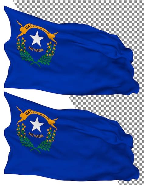 Ondas De La Bandera Del Estado De Nevada Aisladas En Una Textura De