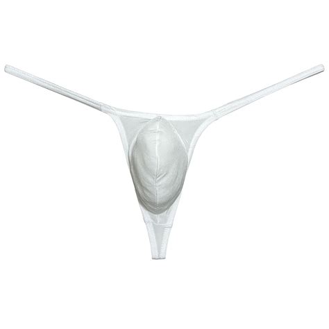 Botmois Mens Minimum Coverage T Back Pouch Enhancing Thong Shiny Bikini Bulge Pouch Underwear