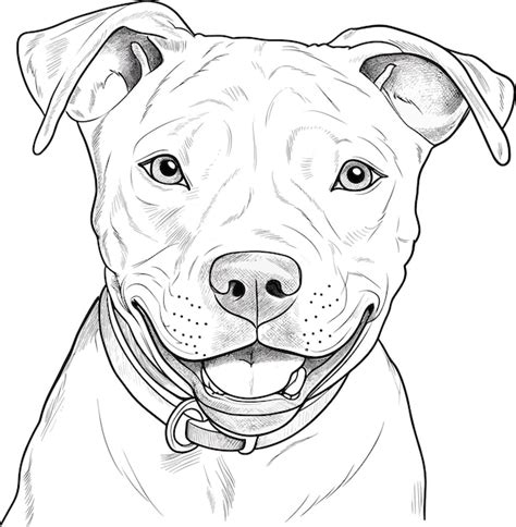 Een Tekening Van Een Hond Met Een Halsband Waarop Pitbull Staat