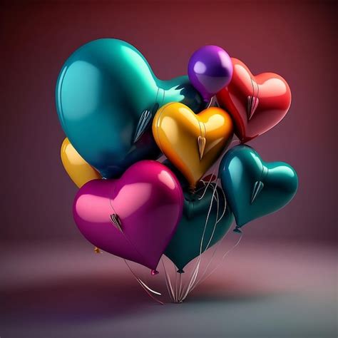 Premium Photo Colorful Heart Shape Balloons Valentine S Day Celebration