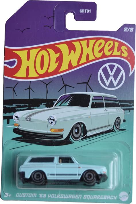Amazon Hot Wheels Custom 69 Volkswagen Squareback Blue 2 8 Toys Games