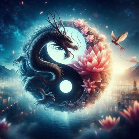 Premium Photo Ying Yang Symbol Dragon Wallpaper