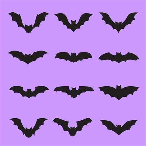 Premium Vector | Halloween bats silhouette flat vector