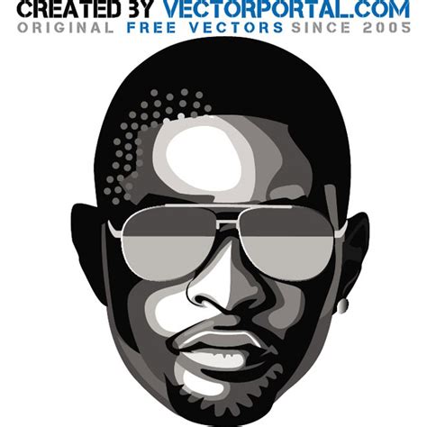 Usher singer portrait Royalty Free Stock SVG Vector