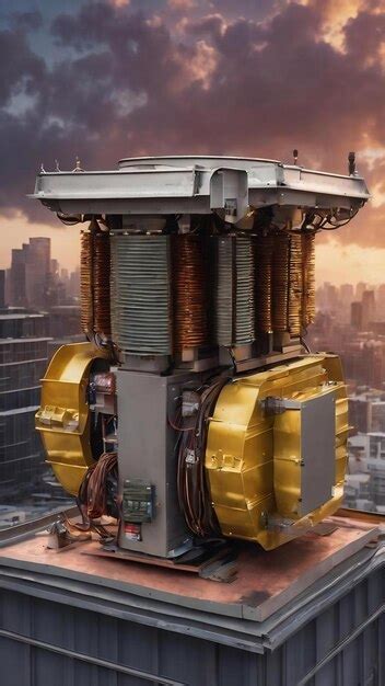 Premium AI Image | High voltage transformer on the roof of a building