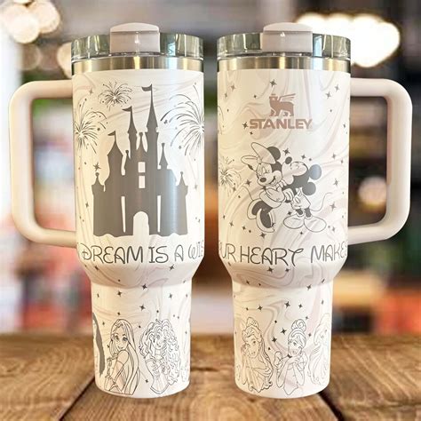 Disney Mickey Minnie 40oz Engraved Tumbler Handle Stainless Steel